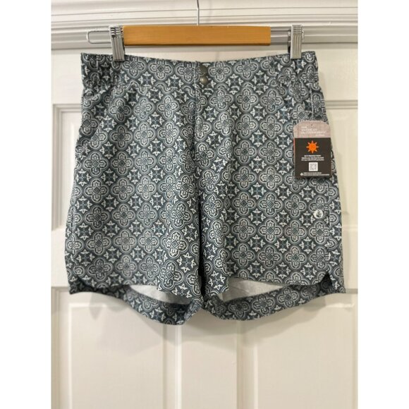 NWT American Outdoorsman Sage/White Floral Print Womens UPF 30 Quick-Dry Shorts - Picture 1 of 9